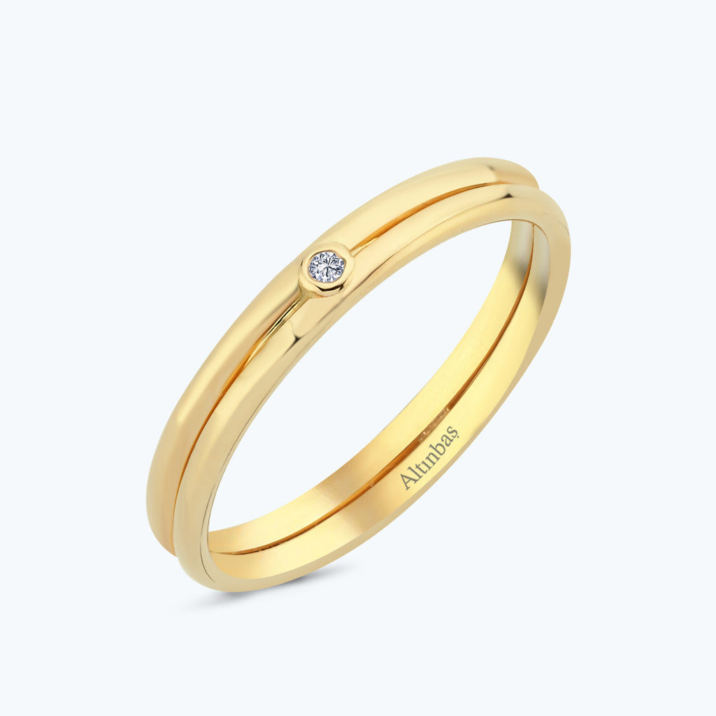 Women's Gold Wedding Band AL0282-W Altınbaş
