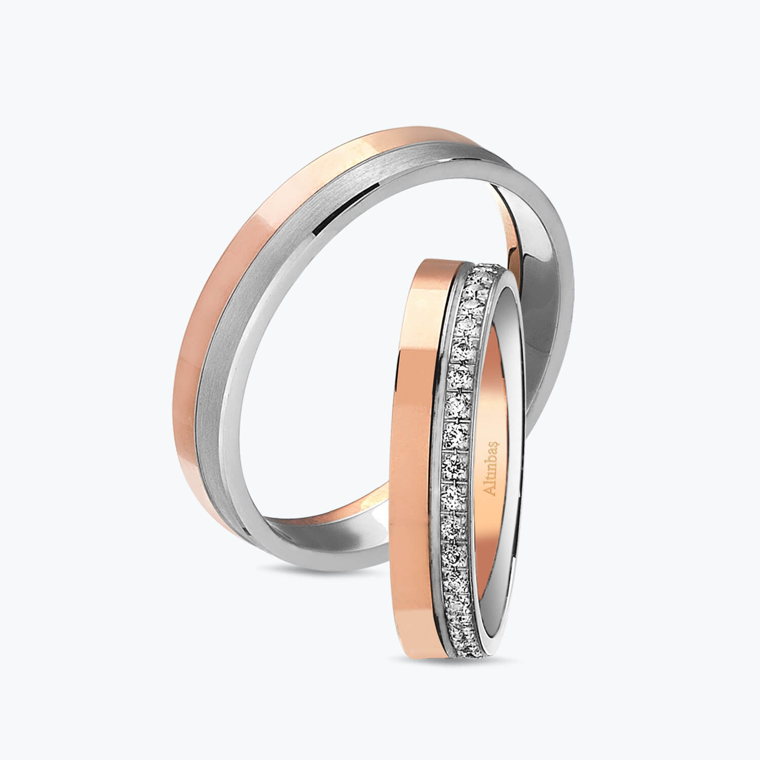 Couple Gold Wedding Band Set E0420-C Altınbaş - Main Image