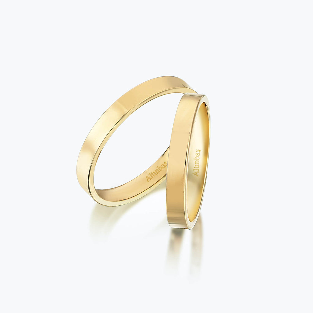 Manufacturer of 22k yellow gold plain couple rings | Jewelxy - 202158