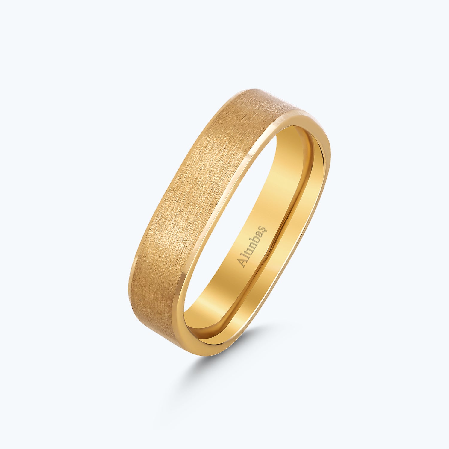 Men's Square Gold Wedding Band