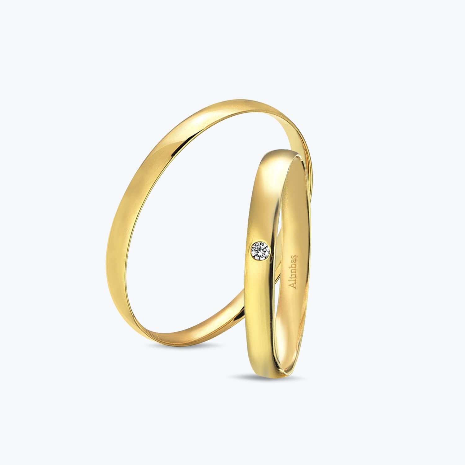 Couple Diamond Wedding Band Set