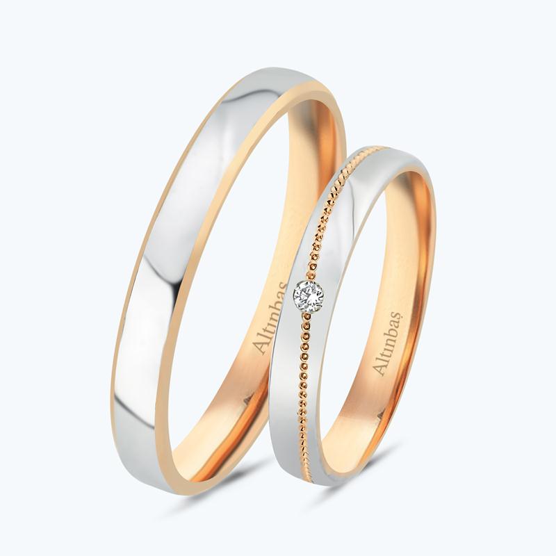 Couple Diamond Wedding Band Set